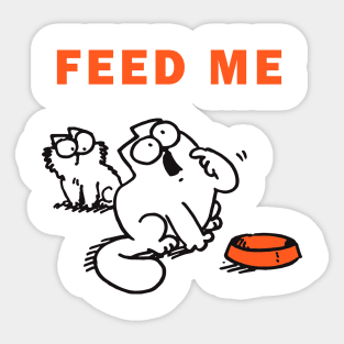 Feed Me Simons Cat Funny, For Men Simons Cat Feed Me Sticker